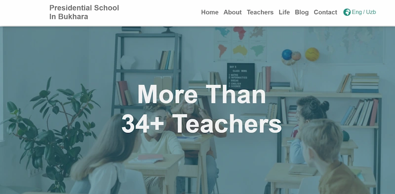 President school website preview image